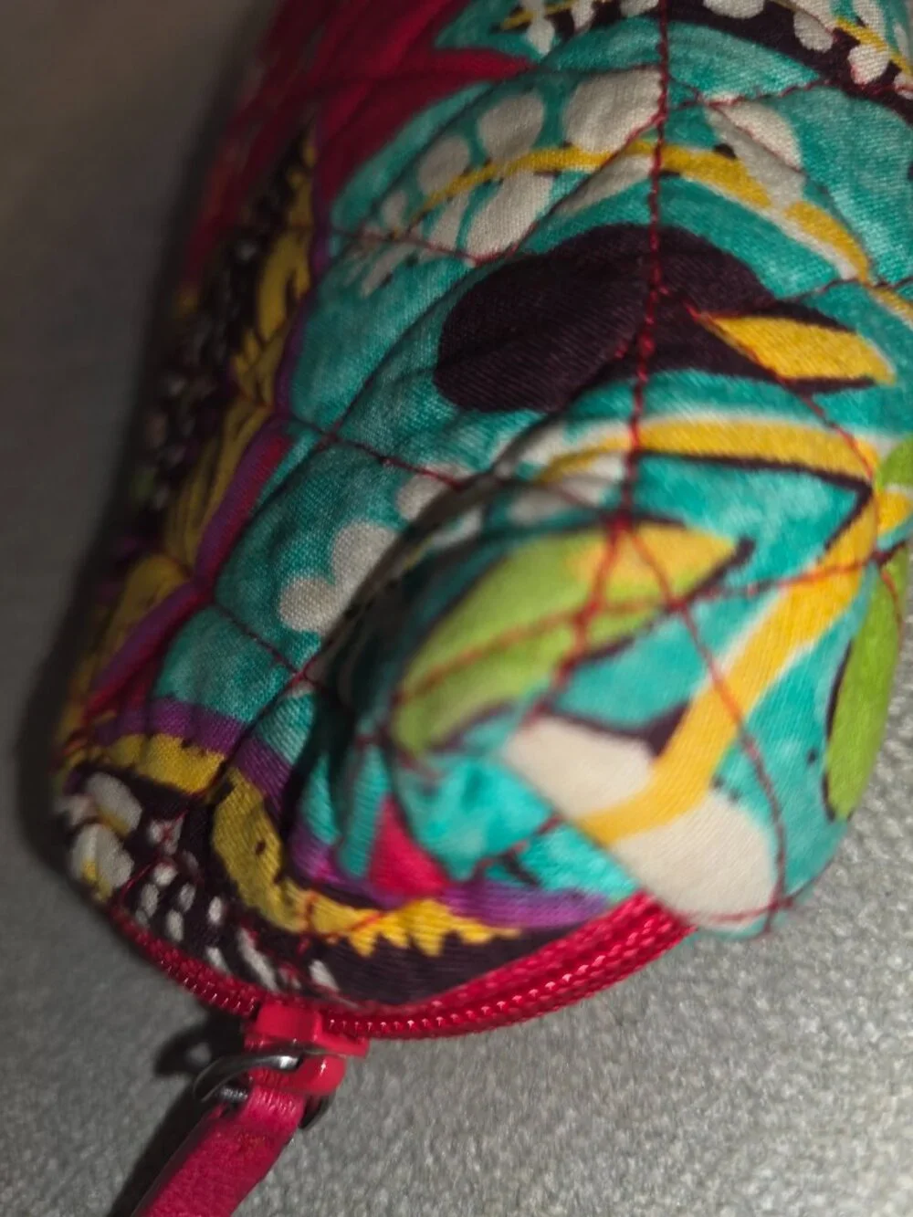 Vera Bradley Zip Pouch Makeup Organizer Pencil Case Travel Accessory Rumba